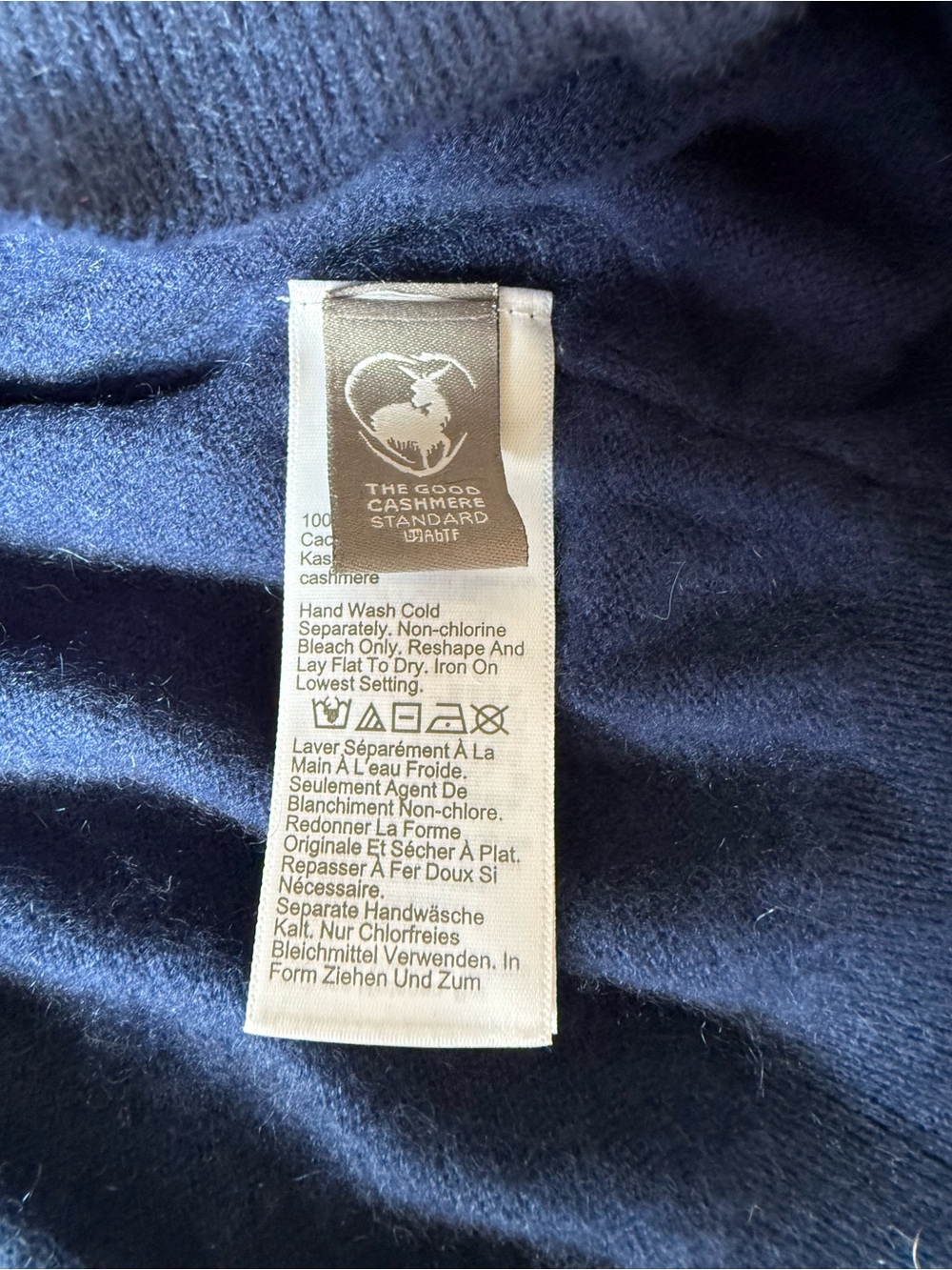 J. Crew 100% Cashmere Navy Relaxed V-Neck Sweater Small - Picture 4 of 5